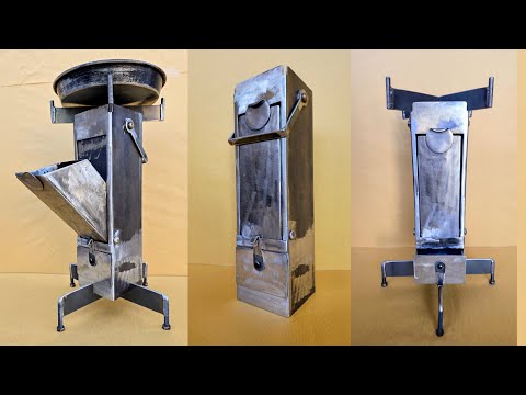diy smokeless rocket stove | build wood stove | Metalworking Project