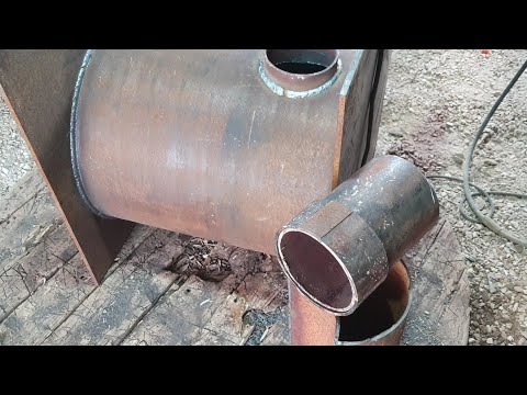Варим печь из трубы на баню с теплым предбанником