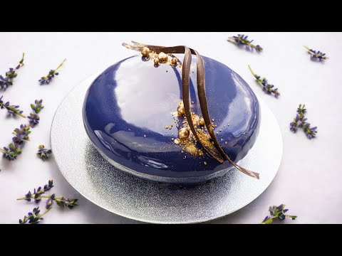 Mirror Glazed Blueberry Mango Mousse Cake Recipe | Shiny Mirror Glaze Cake