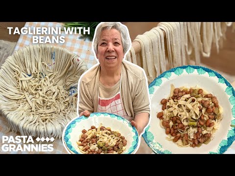 91yr old Antonia makes fresh taglierini pasta with beans! | Pasta Grannies