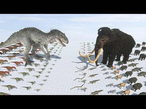 Indominus Rex and Mammoth Lead a Massive Survival Confrontation - Dinosaurs Simulation