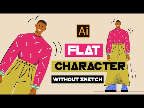 HOW TO DRAW A FLAT CHARACTER WITHOUT SKETCH? ADOBE ILLUSTRATOR TUTORIAL.