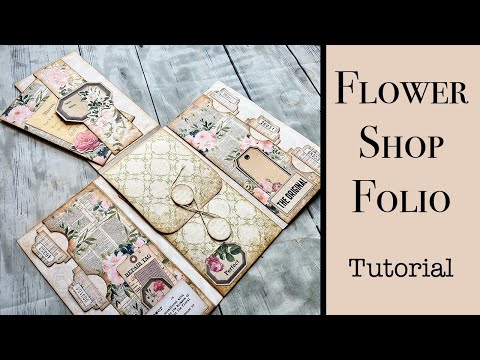 Flower Shop Folio Junk Journal Tutorial, Junk Journaling Class with Pink Monarch Prints, Craft Along