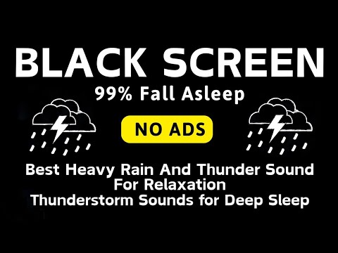 🔴 Heavy Rain and Thunder Sounds for Sleeping 🌧| 10 Hours Relaxing Rainstorm Ambience 🌧 Black Screen