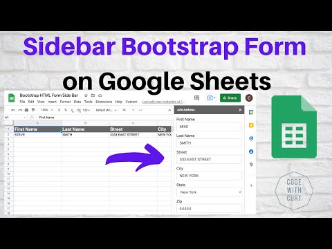 Create Sidebar Bootstrap Form on Google Sheets