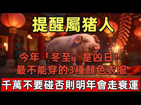 今年「冬至」是凶日！提醒屬猪人：最不能穿的3種顏色衣服，千萬不要碰，否則明年會走衰運！#玄运生肖#屬相運勢#生肖#家運#手寫#生肖運勢的那些事#先知#風水變化#提升運勢