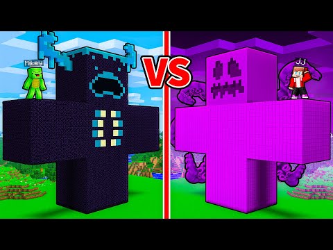 JJ and Mikey: DARK vs INFECTED GIANT GOLEM BATTLE in Minecraft - Maizen