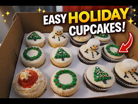 Easy Holiday Cupcakes (Small Batch Vanilla & Chocolate)