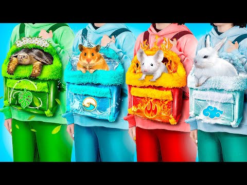 Строим секретные домики для животных - огонь, вода, воздух и земля - часть 2!