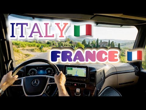 POV 4K Truck driver in Europa Italy-France 🇮🇹🇲🇫 Mountain and Sun #dji#pov#truck#ets2 