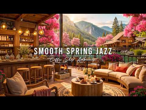 Calm April Spring Morning at Cozy Coffee Shop Ambience 🌸 Smooth Jazz Instrumental Music for Relaxing