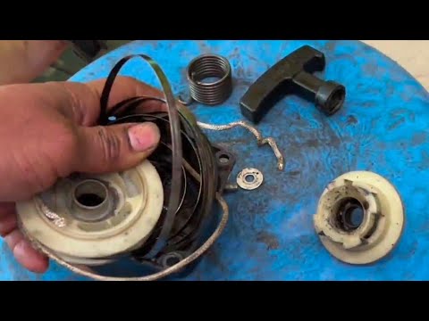 How To o Fix a Pull Starter Recoil Spring and Replace a Stuck or l Brush Cutter Starter Repairing