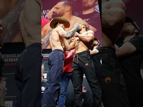 Será que dura os 15 minutos? 👀 Veja a encarada entre Zach Reese e Michel Pereira 🇧🇷 #UFCHouston