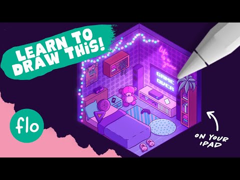 Anyone Can Draw This ISOMETRIC ROOM in PROCREATE
