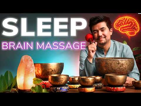 *BRAIN MASSAGE for DEEP SLEEP* Singing Bowl Frequencies | Melatonin Boosting Sound Bath, DIM SCREEN