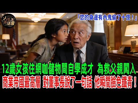 「您的身邊有內鬼偷了十億！」12歲女孩住網咖儲物間自學成才，為救父親闖入商業帝國最高層，對董事長說了一句話，他瞬間臉色鐵青！【人生茶話會】#情感故事 #老年生活 #感人壹幕 #故事分享 #故事#原創