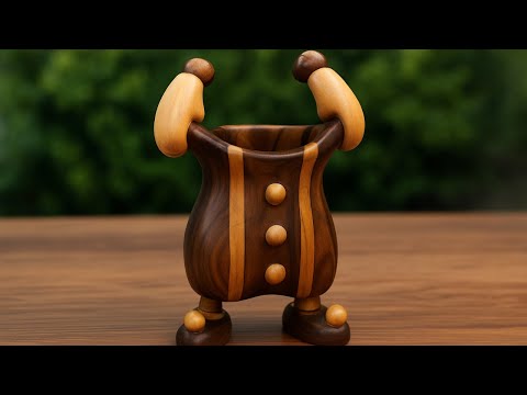 Handcrafted Wooden Cartoon Pencil Holder | Full Making Process | Classic Woodworking Art