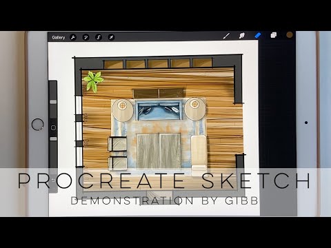 How to color a furniture plan using Procreate for Interior Designers