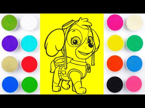 Skye Paw Patrol Sand Painting Coloring For Kids And Toddlers || Paw Patrol 