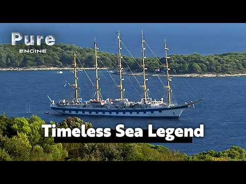 Royal Clipper: worlds biggest sailing ship crossing Adriatic sea