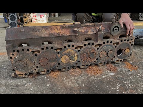 Rusted 6 Cylinder Engine Head: Dead Head Repair and Full Restoration