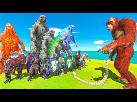 Team Evolved Godzilla vs Team Skar King - Animal Revolt Battle Simulator