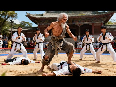 Arrogant bully mocked the skinny old man—unexpectedly, the elder took him down with one punch!