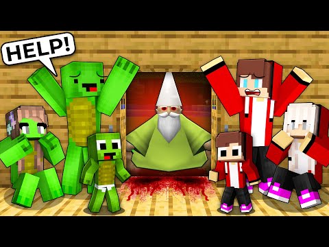 DON'T OPEN The DOOR To Scary GREEN WIZARD GNOME vs JJ and Mikey FAMILY House in Minecraft Maizen!