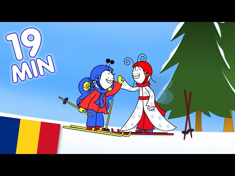 Bobiţă şi Buburuză - Fulguşor la schi, Teatrul de păpuşi + 2 ▶ 4 episoade complete | 19 minute
