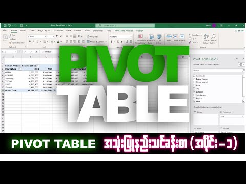 Pivot Table အသုံးပြုနည်း (အပိုင်း-၁)