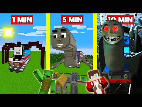 SPIDER THOMAS EXE Build Battle In Minecraft - NOOB VS PRO CHALLENGE - Maizen Mizen Mazien Parody