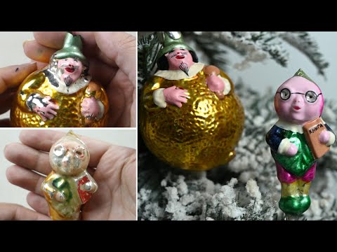 Реставрация елочной игрушки СССР / Персонажи Чиполлино - барон Апельсин и  племянник Вишенка