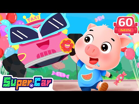 美味派對 🎉🍔｜車車們的奇趣美食派對！｜趣味遊戲 🎮｜食物認知 🍎｜兒童動畫 🎬｜超級汽車