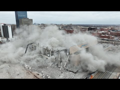 WATCH: Drone 5 shows final roof demolition at old Cox Convention Center in downtown OKC