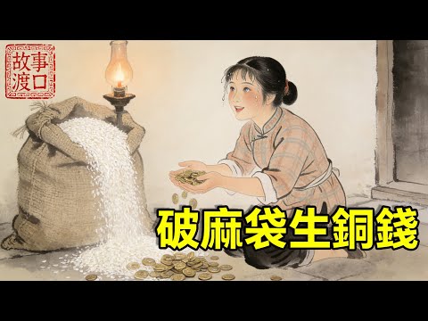 童養媳天天劈柴燒飯，還是被婆母嫌慢罰跪雪地，誰知她抱回的破麻袋，竟在夜裡堆滿白米和亮閃閃的銅錢！【故事渡口】#民间故事 #善有善报 #人生哲理