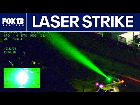 Laser strike: Video shows WA man arrested after sheriff's helicopter hit by green laser