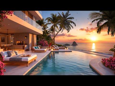 Smooth Jazz Music with Perfect Pool Ambience | Gentle Fading Atmosphere for Soft Introspective