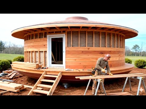 Man Builds Off-Grid Japanese Circle House in 30 Days | Start to Finish by @Bochi-Hut