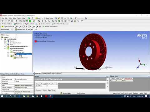 Thermal-Structural coupled Analysis of Disc Brake and Fatigue Life & FOS calculations in ANSYS