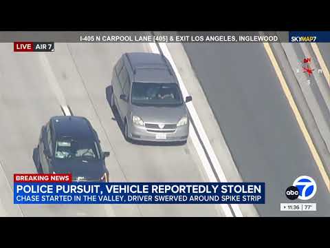 FULL CHASE: CHP chase driver in reported stolen vehicle on 405 Freeway in Sepulveda Pass