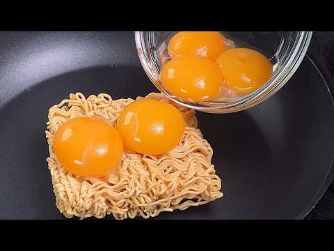 Besser als Pizza! Einfach Eier über Instantnudeln gießen! Schnelles Familienabendessen!