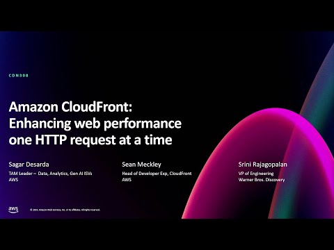 AWS re:Invent 2024 -Amazon CloudFront: Enhancing web performance one HTTP request at a time (CDN308)
