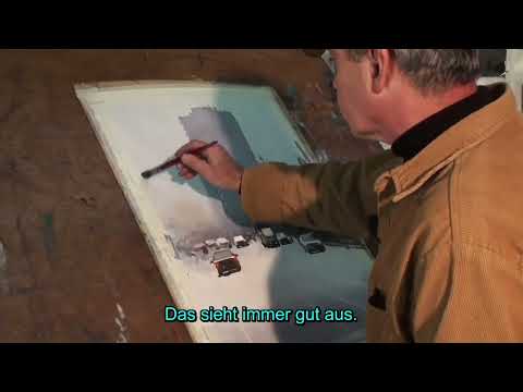 Joseph Zbukvic malt eine Stadtszene