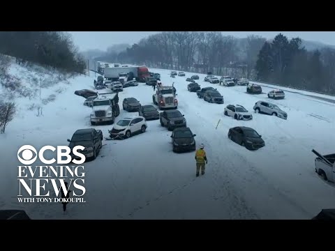 Deadly highway pileup as dangerous cold grips Northeast