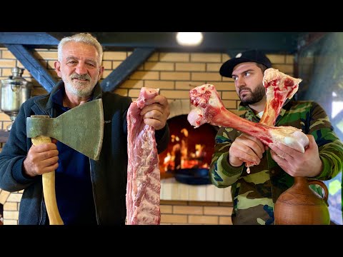 РЕБРА по-КАВКАЗСКИ. ХЛЕБ в ПЕЧИ. ЗАКУСКА из КОСТЕЙ.