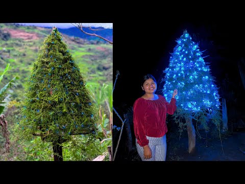 Costrui un arbol de navidad en la montaña sin gastar nada