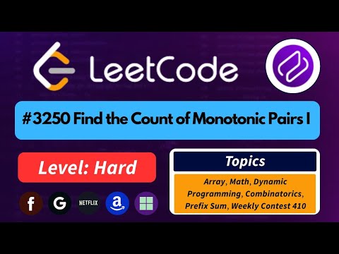 Find the Count of Monotonic Pairs I – LeetCode | Best Intuition + Easy #leetcode #leetcodesolutions