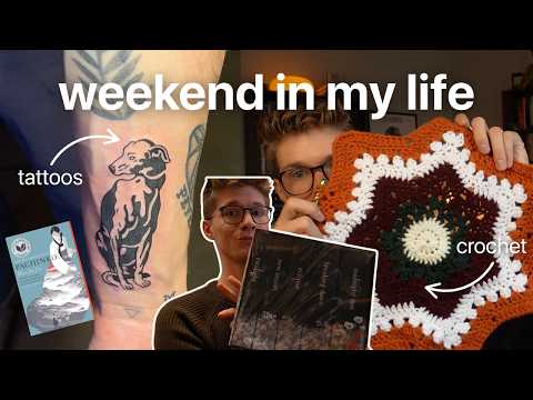 a cozy weekend in my life 🧶📚🍂 new tattoo, crocheting, writing, and reading