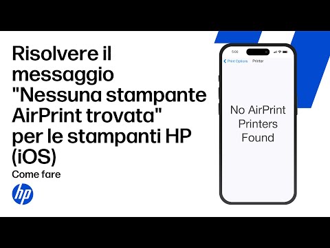 Correggi un messaggio "Nessuna stampante AirPrint trovata" sui dispositivi iOS per stampanti HP