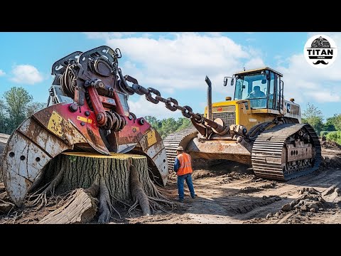 Extreme Dangerous Monster Stump Removal Excavator | Amazing Fastest Wood Chipper Machines #41